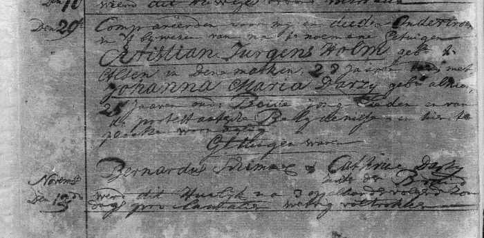 1791 HOLM Christian wedding DARSEY Johanna - copie