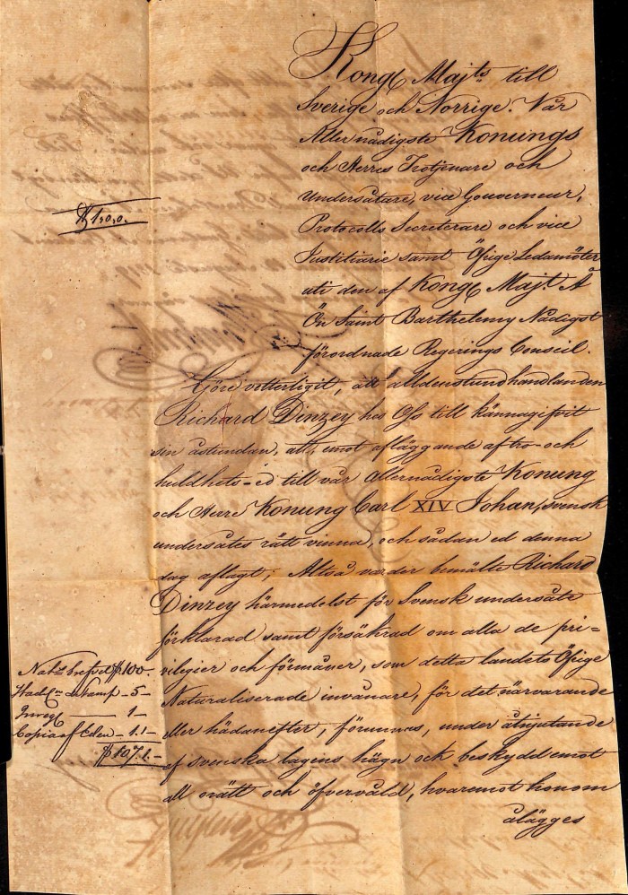 DINZEY Richard naturalization papers page 1