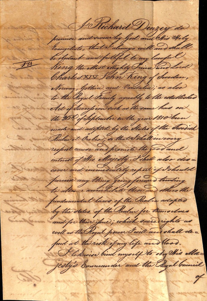 DINZEY Richard oath page 1