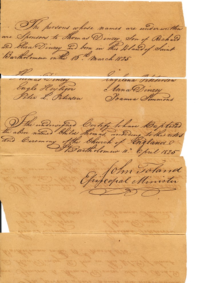 1825 - DINZEY THOMAS - BAPTHEM