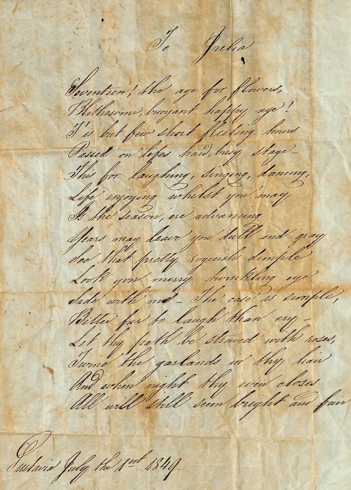 ABOTT Julia communion 1849 - poeme