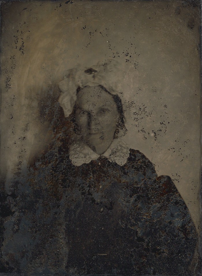 Porträtt av Marie Josephine Ridderhjerta, född d'Ostrées (1791-1876), 1861. Maka till Bror August Ridderhjerta. Taget på Guldbröllopsdagen den 4 Februari 1861