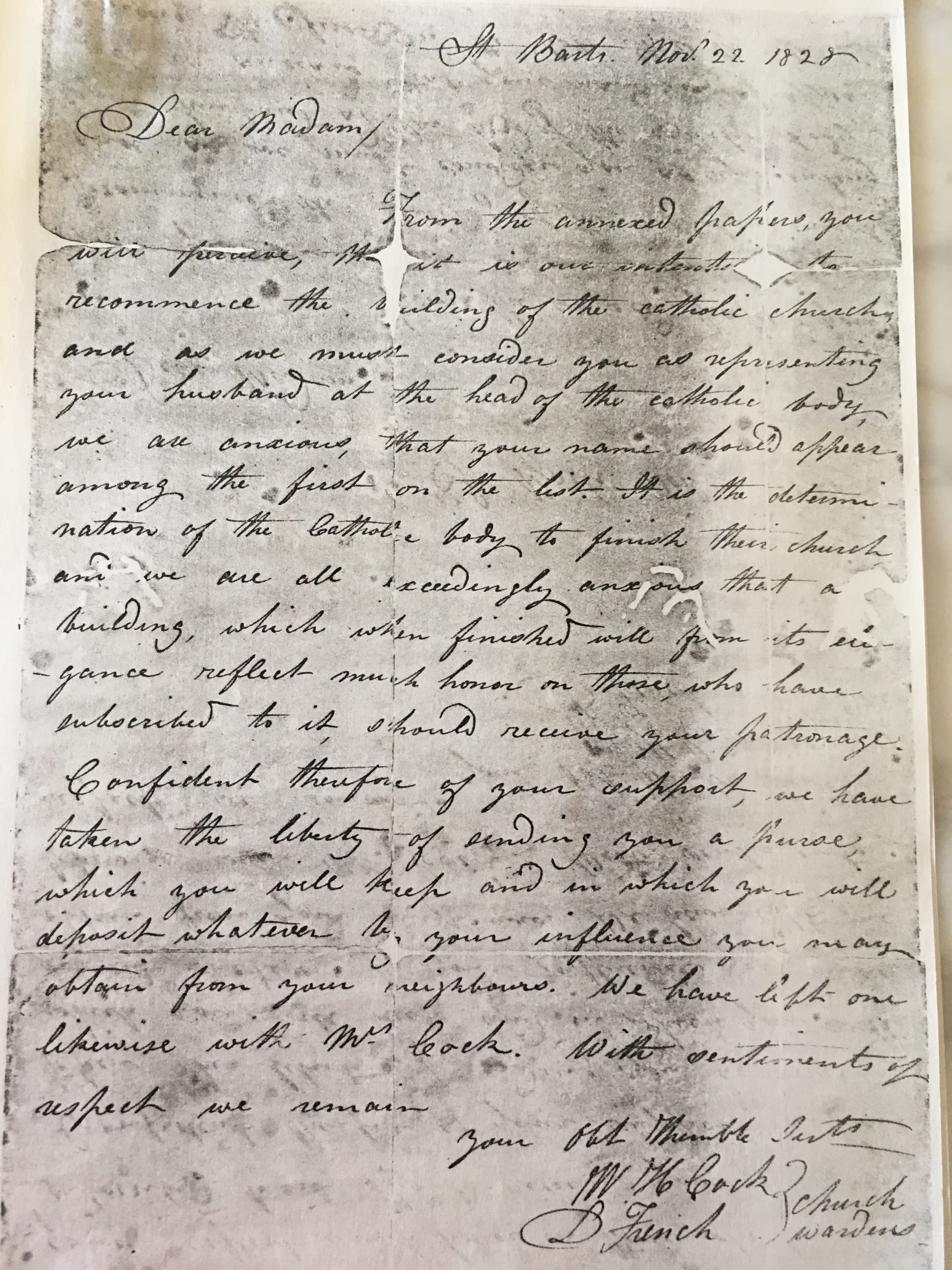 1828 church letter to Eizabeth WARNER-PORTELLY p 2
