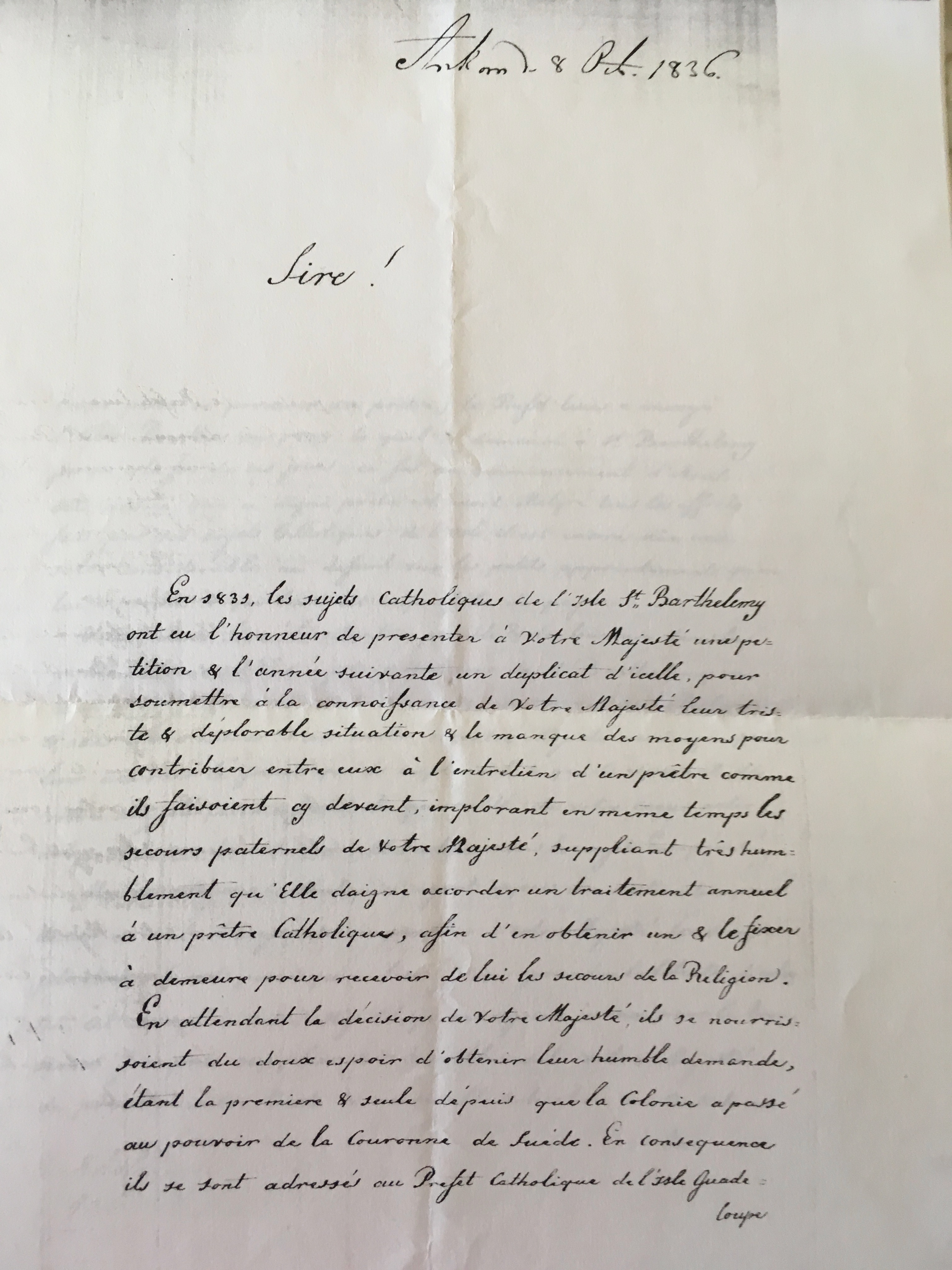 1836 petition to King by J.Portelly p1