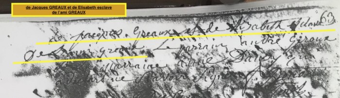 GREAUX Jacques et Elisabeth Esclave