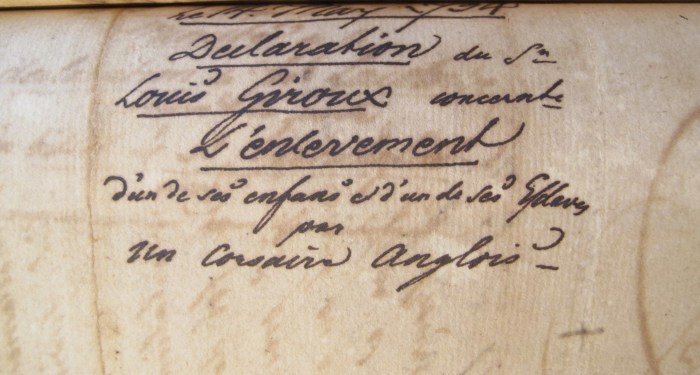 Une partie de pêche qui tourne mal, et petite discussion sur les familles GIROUX et&nbsp;MATHIEU.